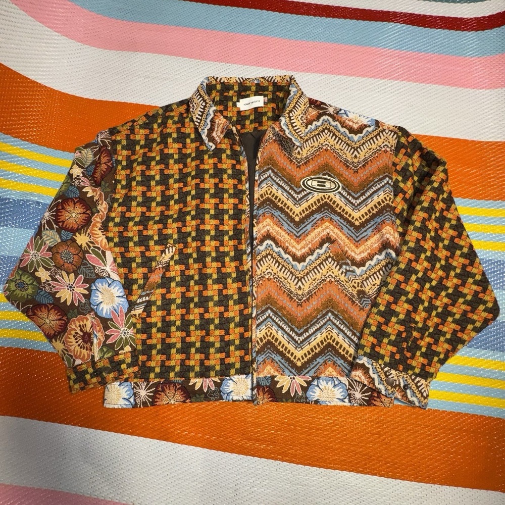 Honor The Gift Patchwork Jacket Brown Multi Color Men's Size Large